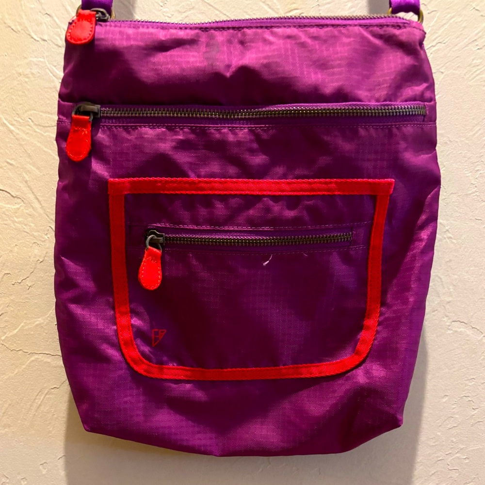 Eddie Bauer Purple and Red Travel Crossbody Bag